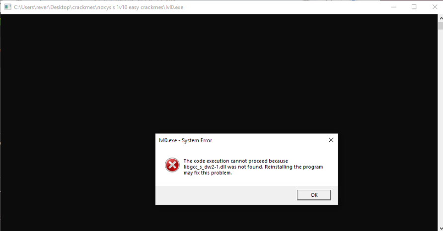 Missing DLL errors screenshot